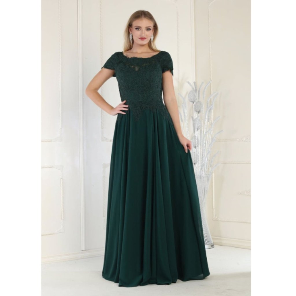 Hunter Green Mother Of The Bride Sleeveless A-Line Dress By May Queen Mq1763